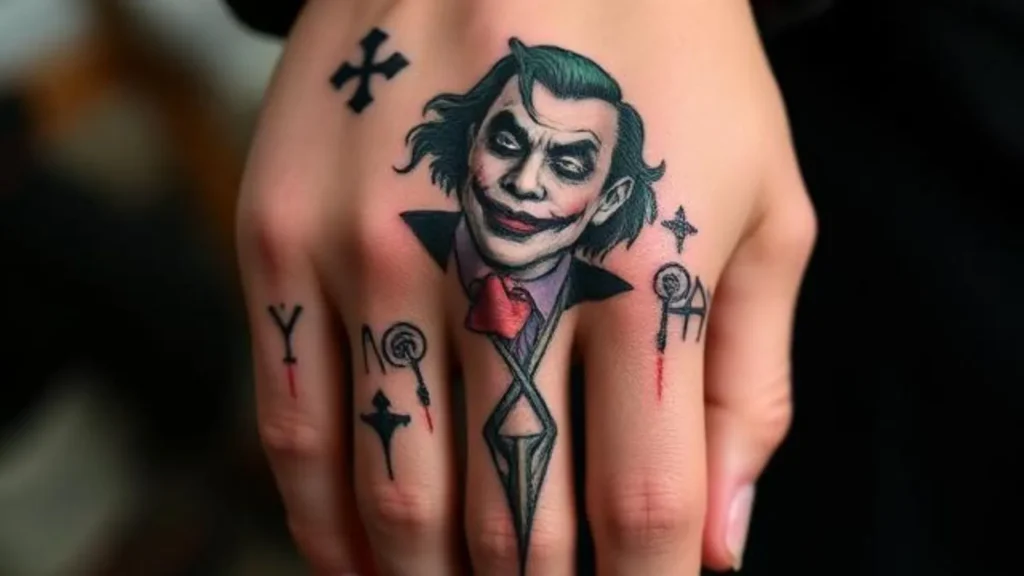joker hand tat