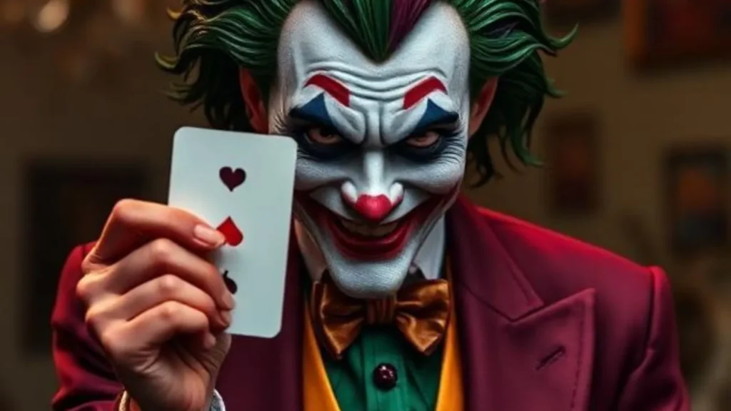 joker holding card