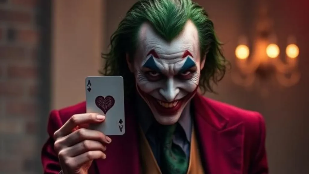 joker holding card