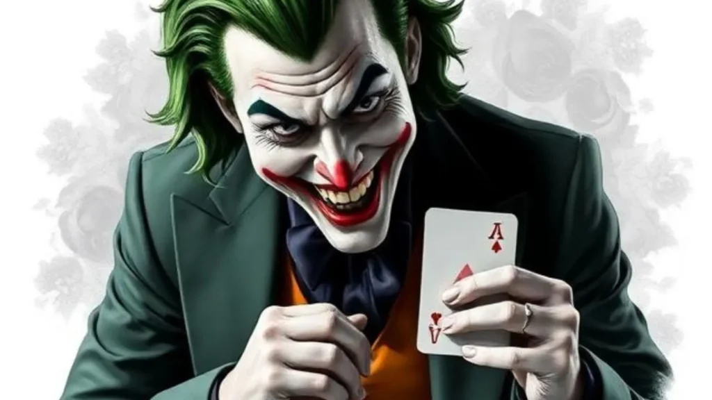 joker holding card