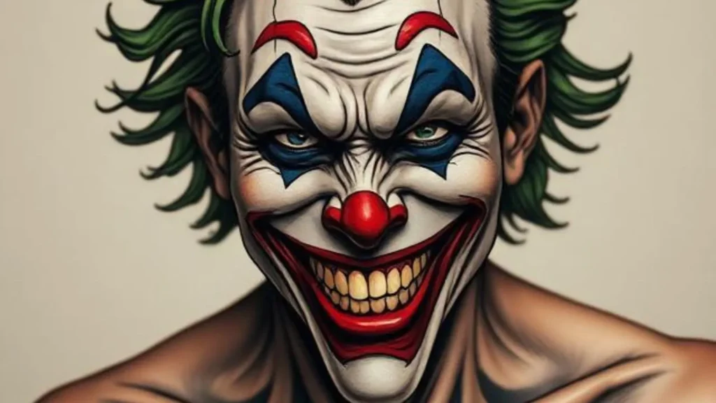 joker smiling tattoo