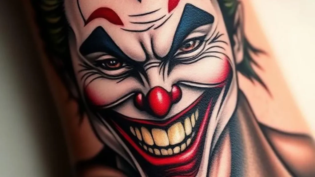 joker smiling tattoo