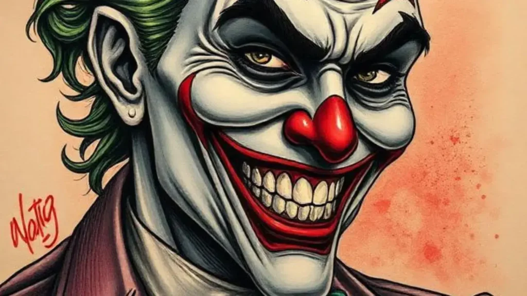 joker smiling tattoo
