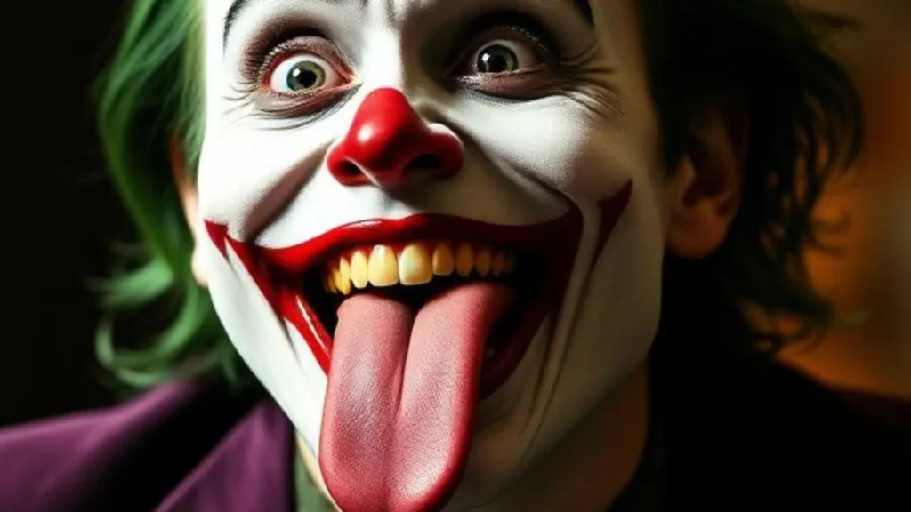 joker tongue out meme